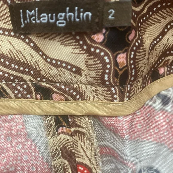 J. McLaughlin Brown and Pink Paisley pant - Picture 3 of 8